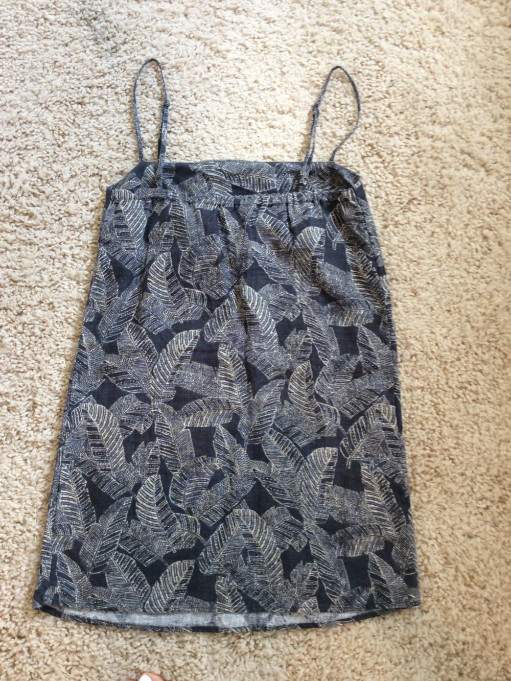 Faherty Byron Bay Linen Dress - Charcoal Banana Leaf - XXS - NWOT - Picture 5 of 8